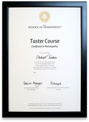 Taster Course Certificate Taster Course Certificate