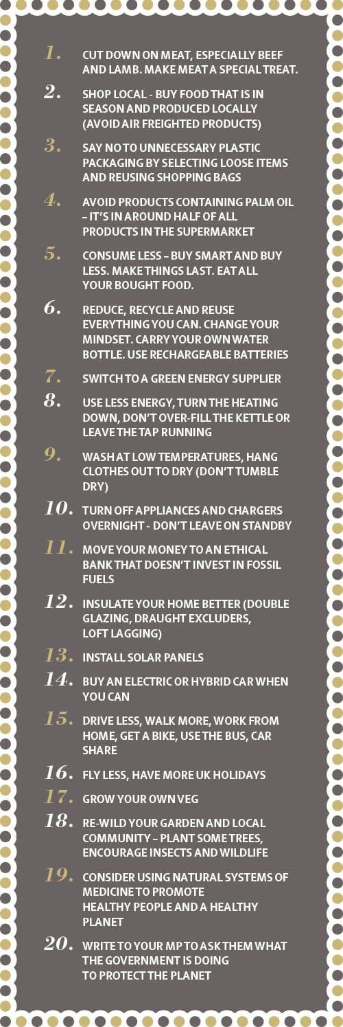 Top 20 list of things we can do to help solve climate change Top 20 list of things we can do to help solve climate change