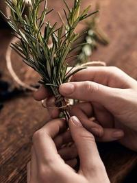 Tying Rosemary with string 3 LR