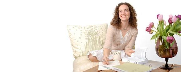 Theresa studying nutrition at home